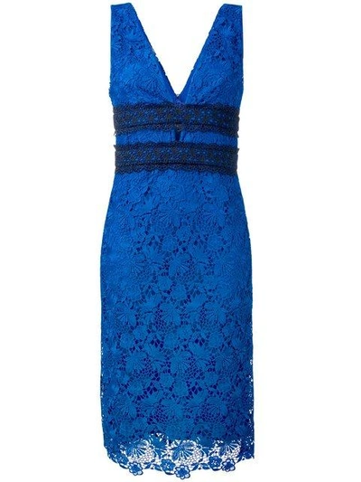 Shop Diane Von Furstenberg Floral Lace Midi Dress In Blue