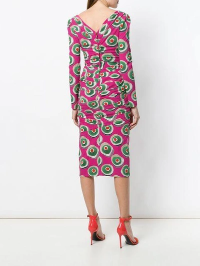 Shop Dolce & Gabbana Cassata Print Midi Dress In Pink