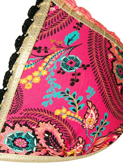 patterned embroidered trim bikini