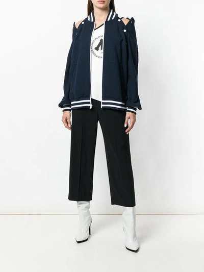 Shop Monse Snap Sleeve Track Jacket In Blue