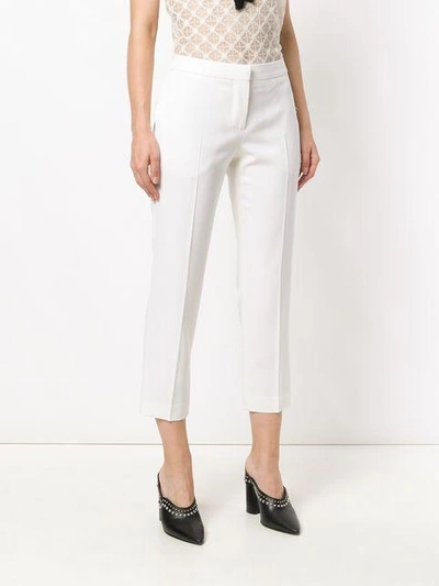 Shop Alexander Mcqueen Cropped Tailored Trousers In White