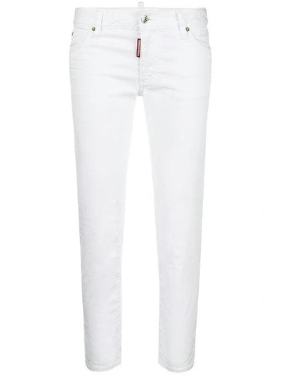 Shop Dsquared2 Cropped Twiggy Jeans In White