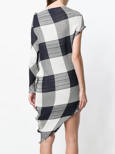 Shop Marques' Almeida Checked Asymmetric Dress