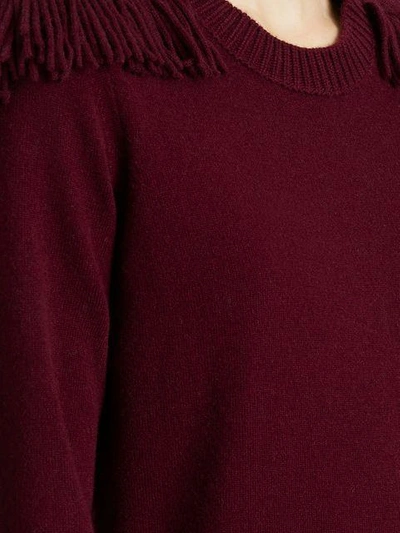 Shop Burberry Epaulette Detail Jumper Dress In Red
