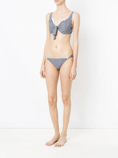 Shop Amir Slama Plaid Bikini Set In Black