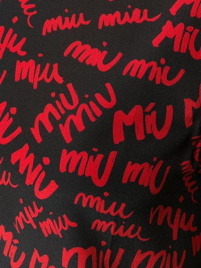 Shop Miu Miu Logo Graffiti Top - Black