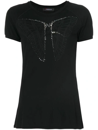 Shop Jo No Fui Embellished Butterfly T-shirt In Black