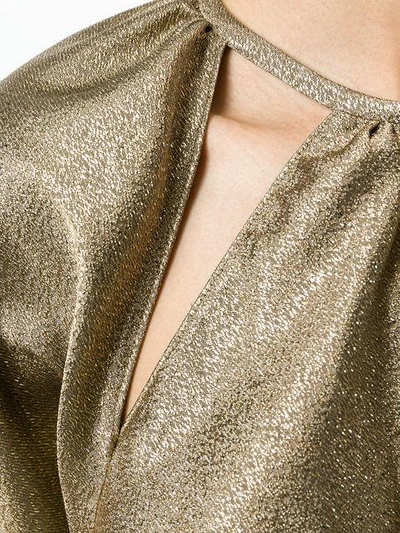 Shop Maison Margiela Metallic Pleat Detail Dress