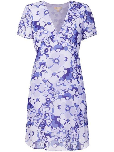 Shop Michael Kors Collection Floral Print Dress - Pink & Purple
