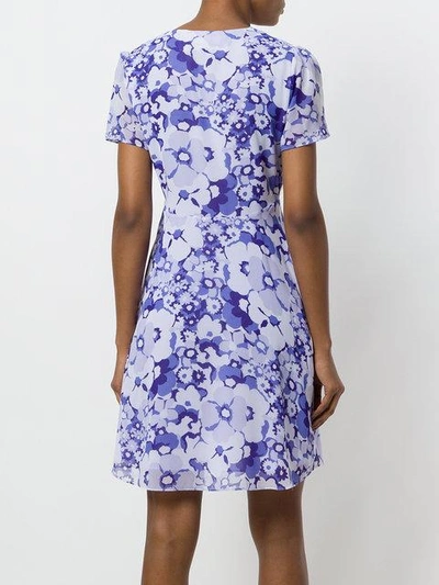Shop Michael Kors Collection Floral Print Dress - Pink & Purple