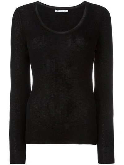 Shop Alexander Wang T Scoop Neck Jumper In Black