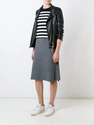 Shop Stella Mccartney Double-face Midi Skirt - Grey