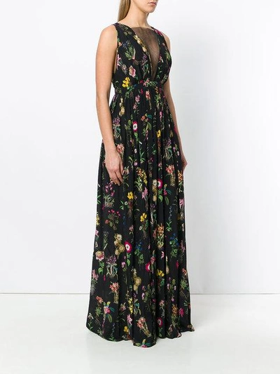 Shop N°21 Nº21 Floral Print Maxi Dress - Black