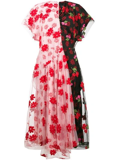 Shop Simone Rocha Floral Print Tulle De Chine Dress In Multicolour