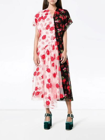 Shop Simone Rocha Floral Print Tulle De Chine Dress In Multicolour