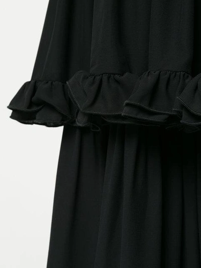 Shop Msgm Ruffled Evening Dress In Black