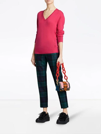 Shop Burberry V-neck Sweater In Pink