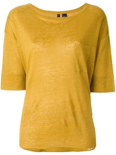 Shop Woolrich Short-sleeve Fitted Top - Yellow & Orange