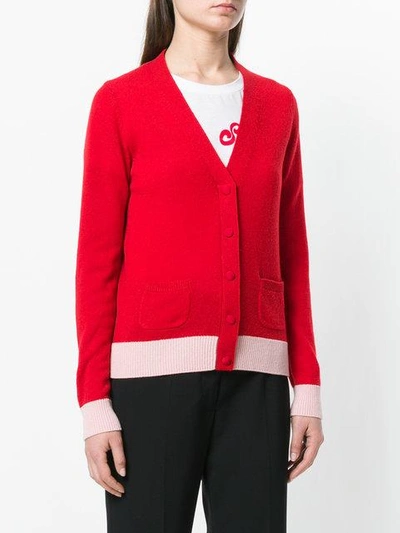 Shop Moncler Cardigan Aus Kaschmir In Red