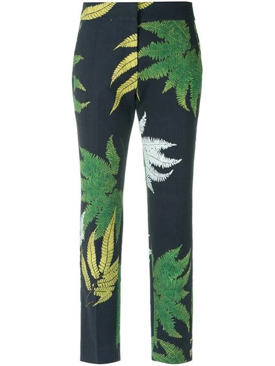 Shop Andrea Marques Printed Skinny Trousers In Blue