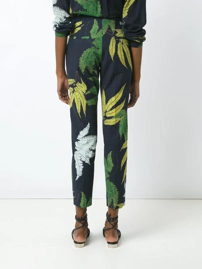 Shop Andrea Marques Printed Skinny Trousers In Blue