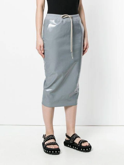 Shop Rick Owens Drkshdw Elasticate Vernished Skirt In Grey