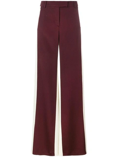 Shop Valentino Colour Block Palazzo Pants In Red
