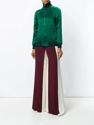 Shop Valentino Colour Block Palazzo Pants In Red