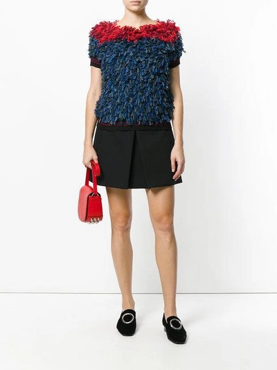 Shop Miahatami Textured Knitted Top In Blue