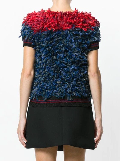 Shop Miahatami Textured Knitted Top In Blue