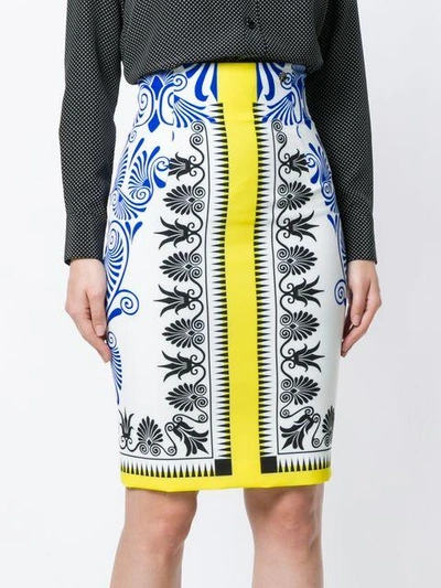 Shop Versace Printed Pencil Skirt