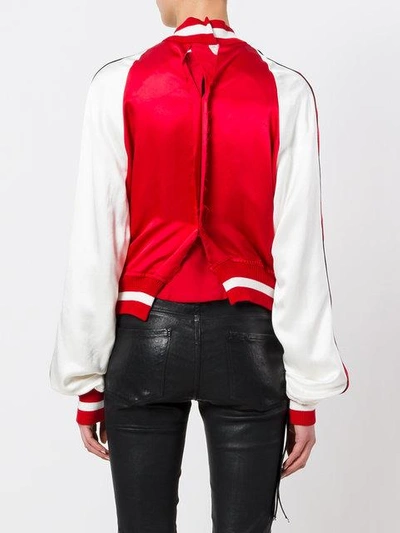 Shop Ben Taverniti Unravel Project Embroidered Bomber Jacket In Red
