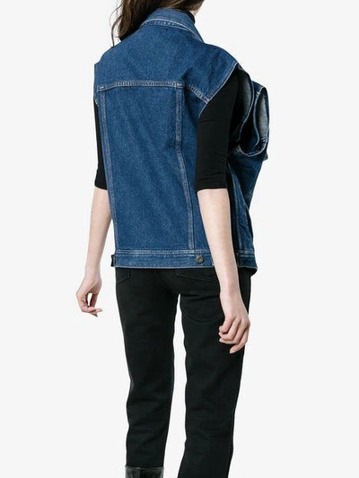 Shop Y/project Denim Sleeveless Jacket In Blue