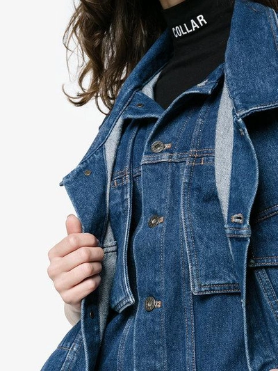 Shop Y/project Denim Sleeveless Jacket In Blue