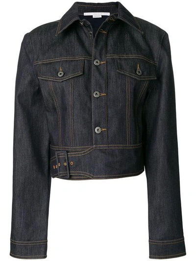 Shop Stella Mccartney Cropped Denim Jacket - Blue