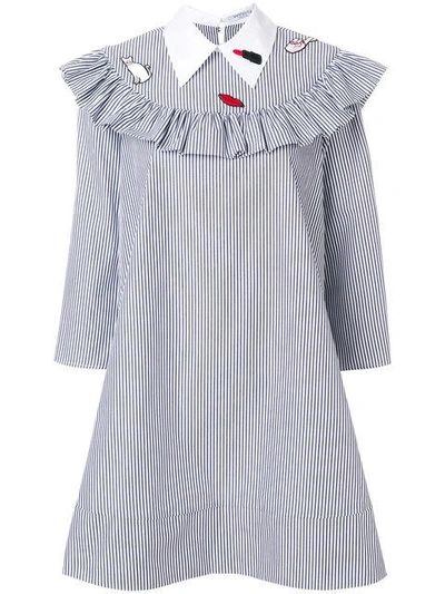 Shop Vivetta Striped Shirt Dress - Blue