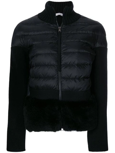 Shop Moncler Cardigan With A Padded Front - Black