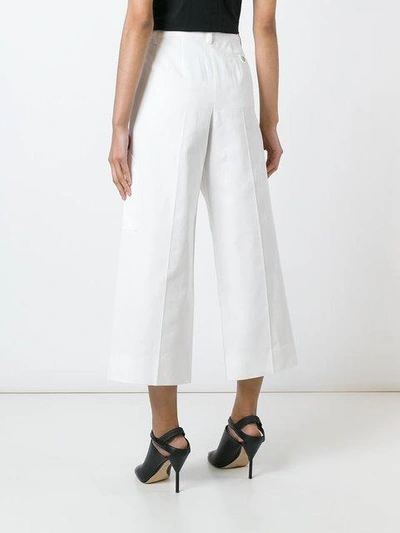 Shop Maison Margiela Cropped Flared Trousers In White