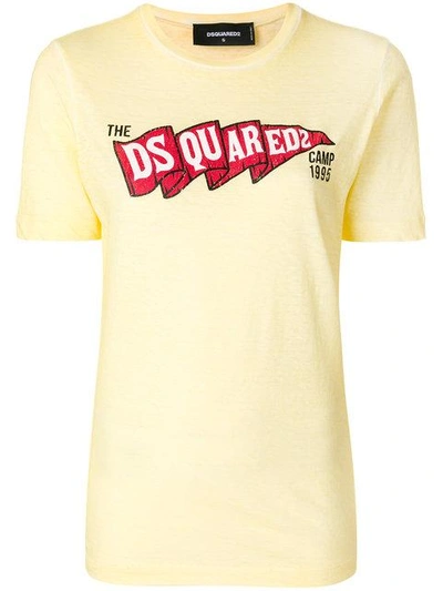 Shop Dsquared2 Camp T-shirt - Yellow In Yellow & Orange