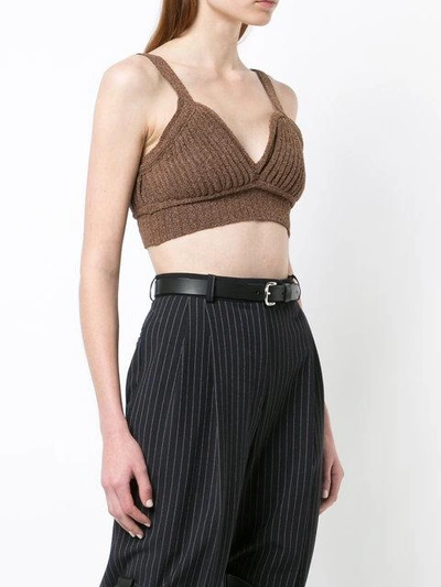 Shop Y/project Cropped Tank Top In Brown