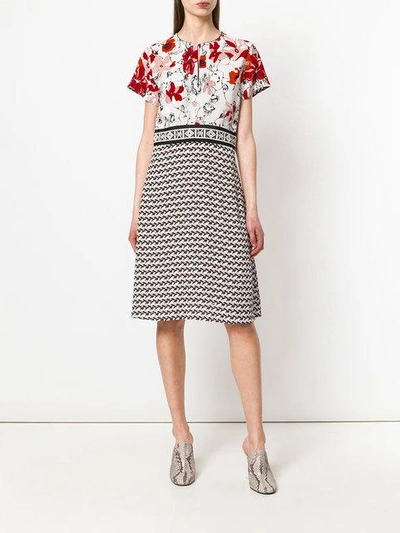 Shop Dorothee Schumacher Floral And Geometric Panel Print Dress
