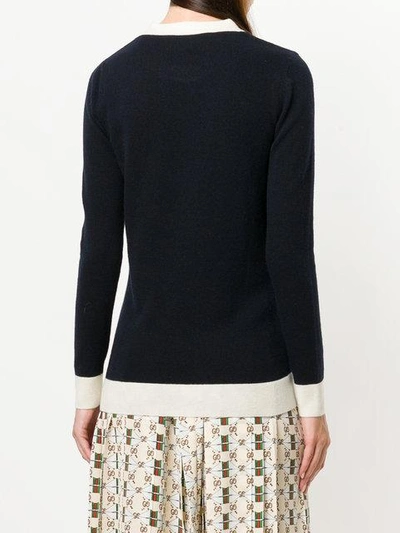 Shop Gucci Colour-block Sweater In Blue