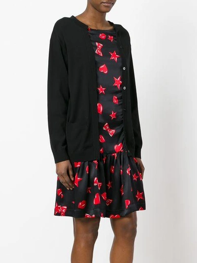 Shop Moschino Heart Print Cardigan Dress
