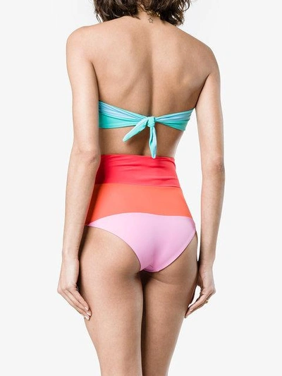 Shop Mara Hoffman Striped Bikini In Multicolour