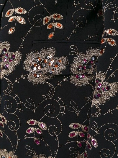 Shop Givenchy Floral Embroidered Blazer - Black