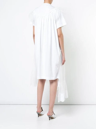Shop Simone Rocha Pleated Tulle Midi Dress In White
