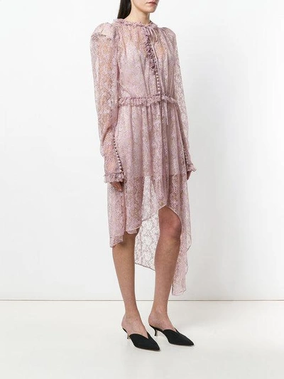 Shop Magda Butrym Asymmetric Lace Morelia Dress In Purple