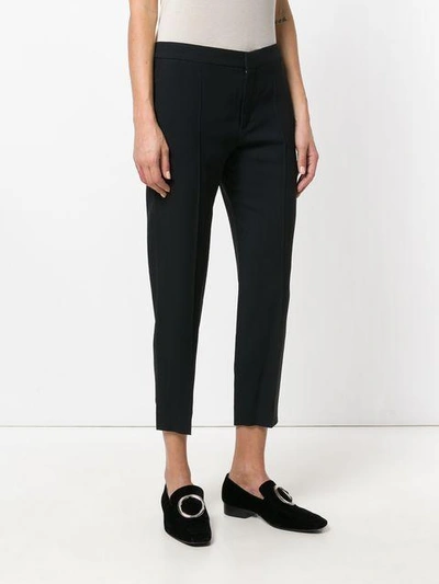 Shop Chloé Cropped Slim Fit Trousers In Black