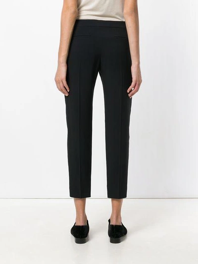 Shop Chloé Cropped Slim Fit Trousers In Black