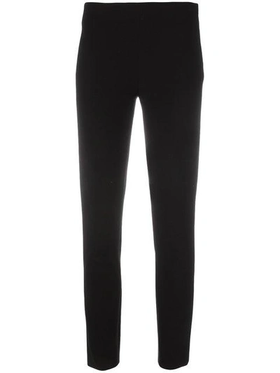 Shop Moschino Slim Fit Trousers - Black